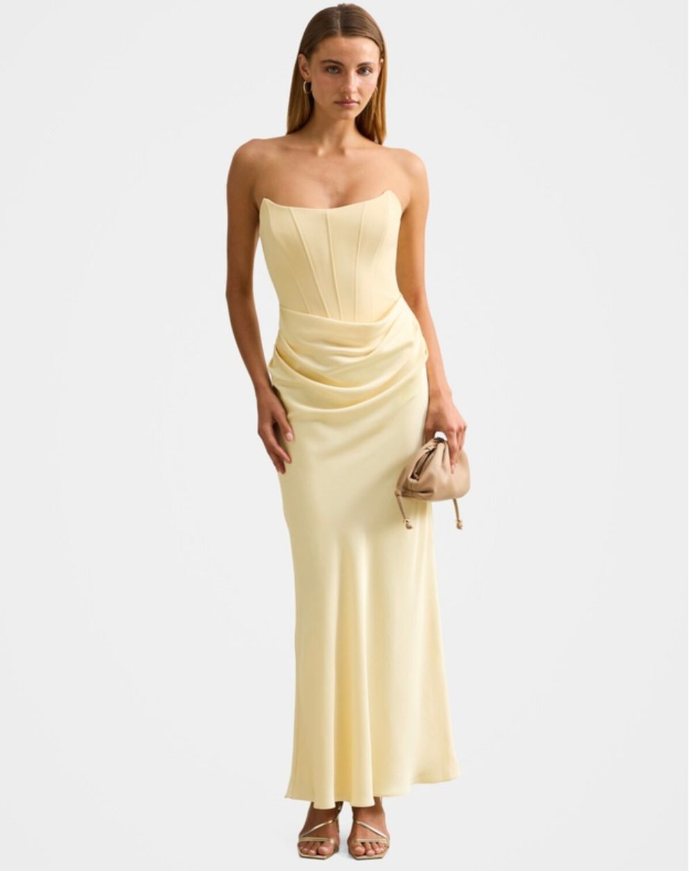 Isra Drape Strapless Maxi Dress