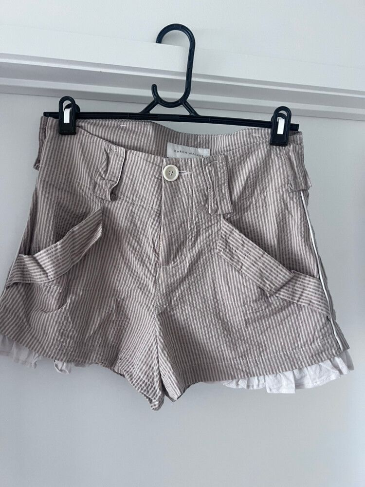 Karen Walker Brown Striped Shorts