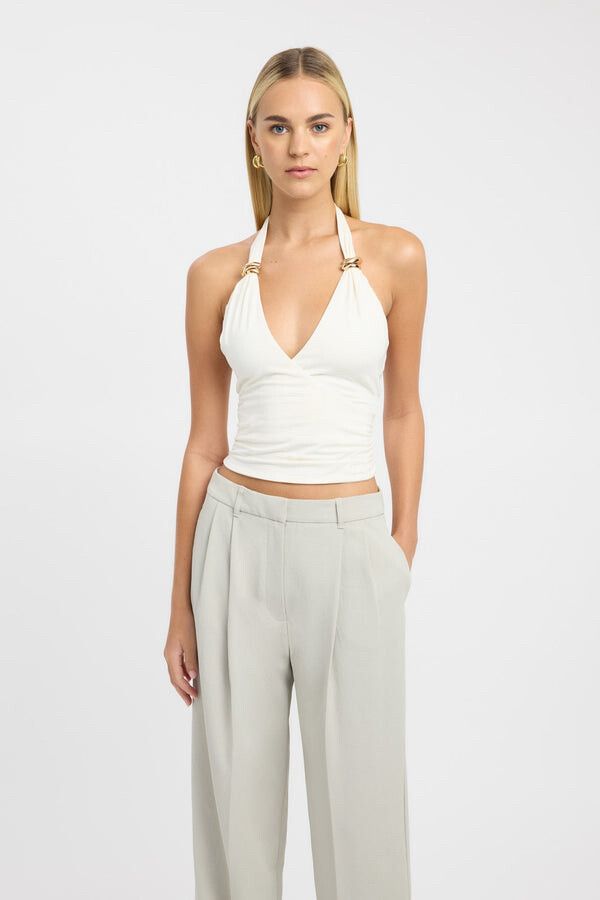 Kookai Ivory Halter Top