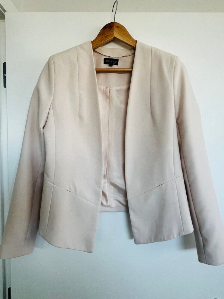 Topshop Blush Cropped Blazer
