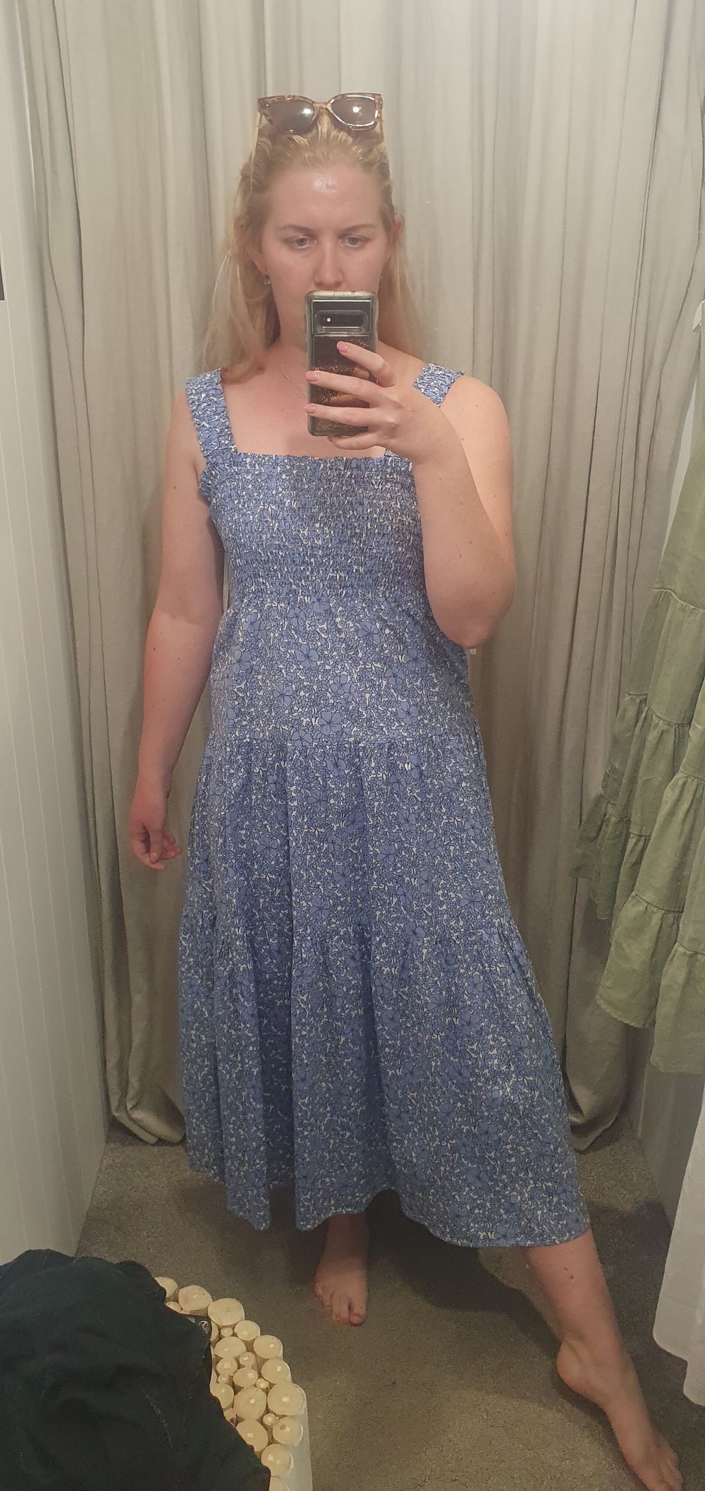 Blue floral maxi dress