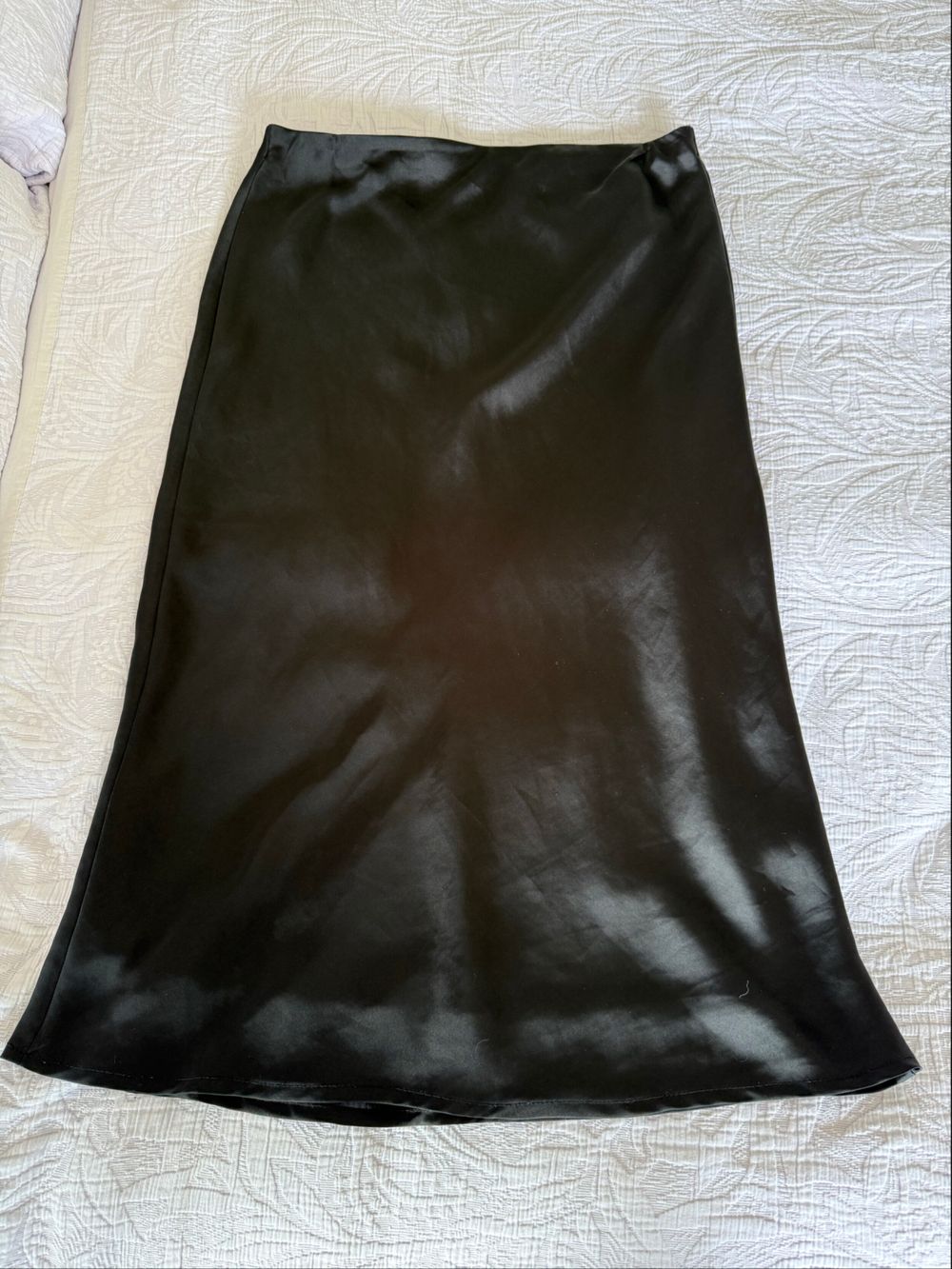 Glassons Black Satin Midi Skirt