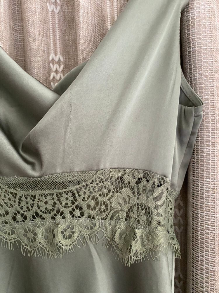 Showpo Green Lace Satin Dress