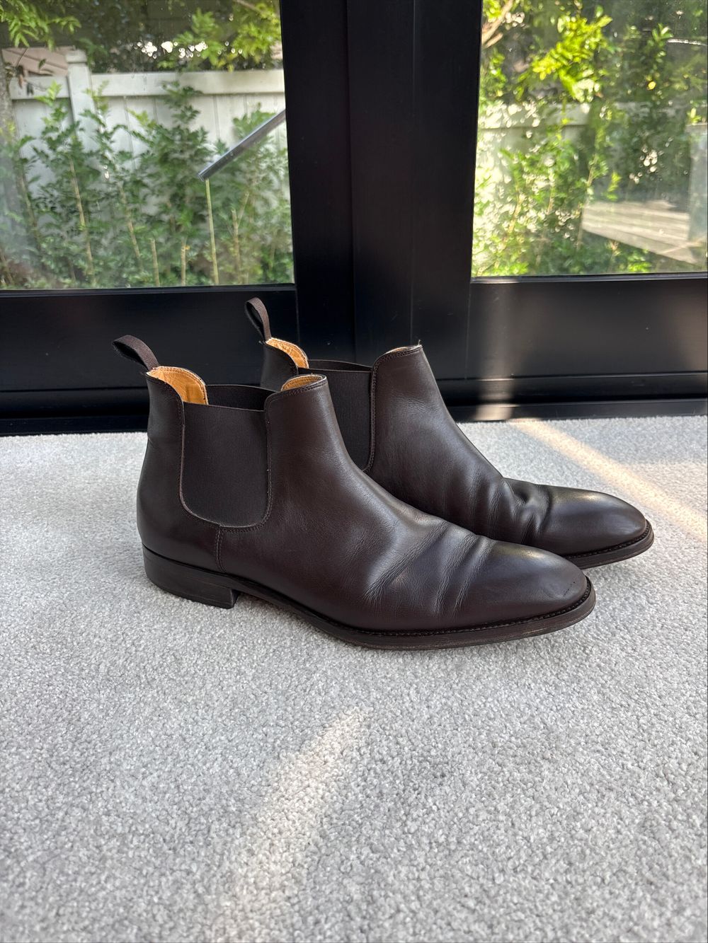 Brando Italian Leather Boots Brown Size 45