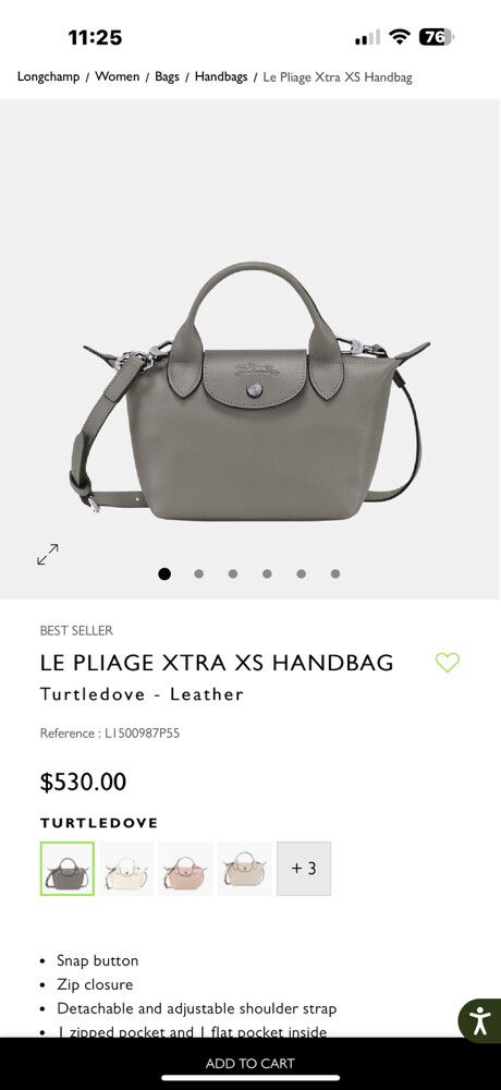 Longchamp Le Pliage Leather Xs