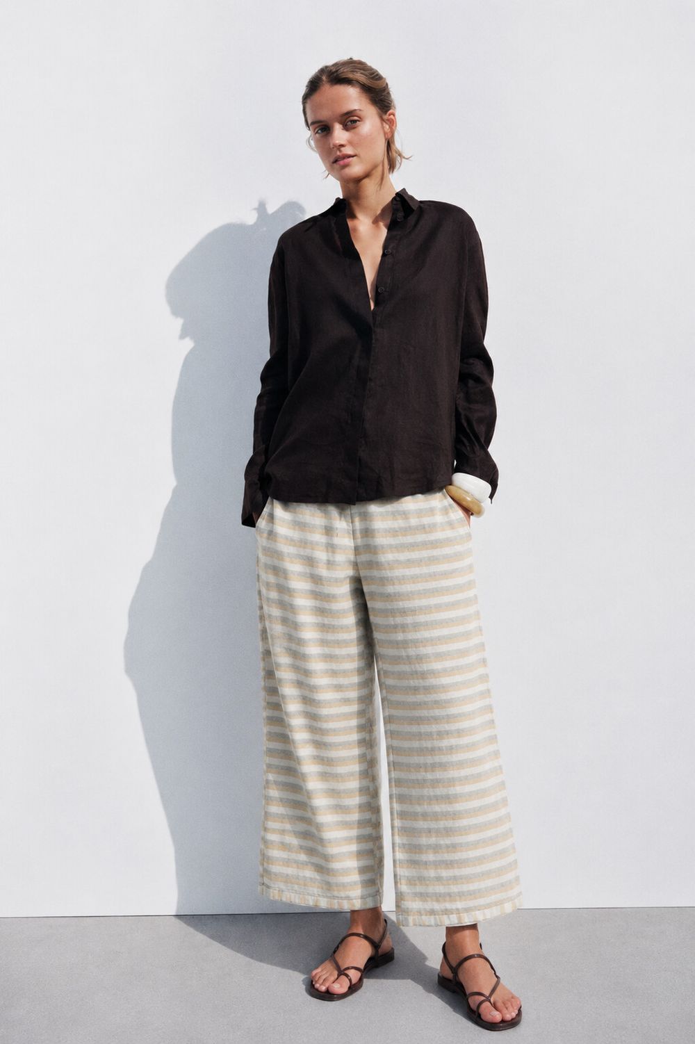 🌸ALPHA60 Wide Leg Linen Blend Pants – Size S 🌸
