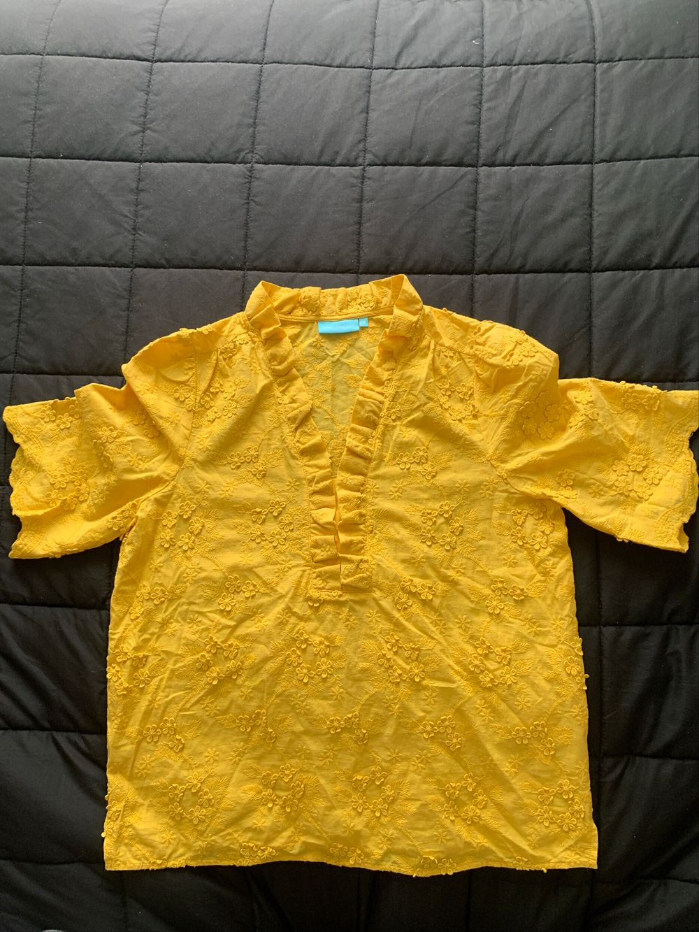 Blue Illusion Yellow Floral Top