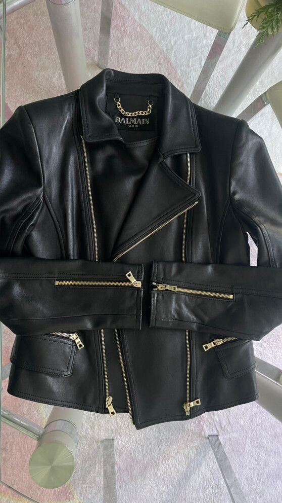leather biker jacket