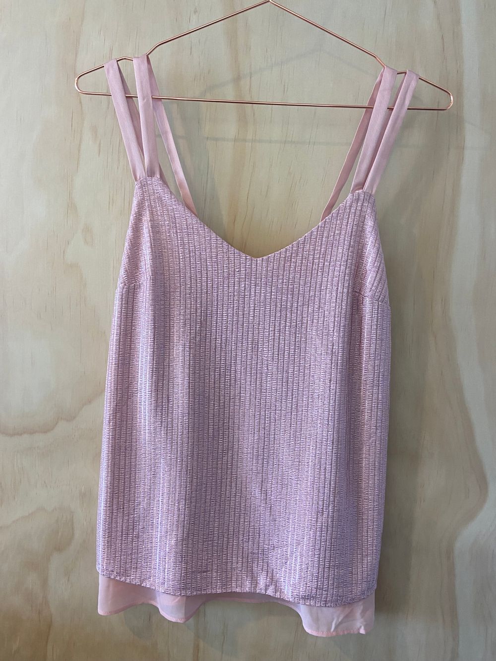 Pink shimmer cami top