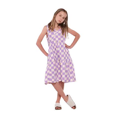 The Girl Club Checker Lavender Play Dress