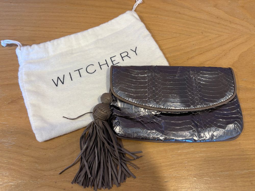 Witchery Leather Clutch - Silver