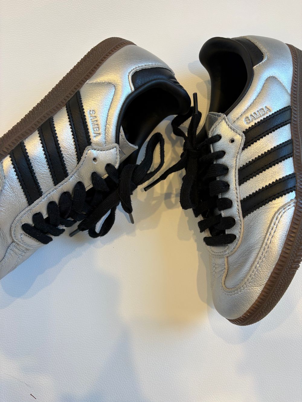 Adidas Silver / Black Samba - US5 / UK3.5 / FR36