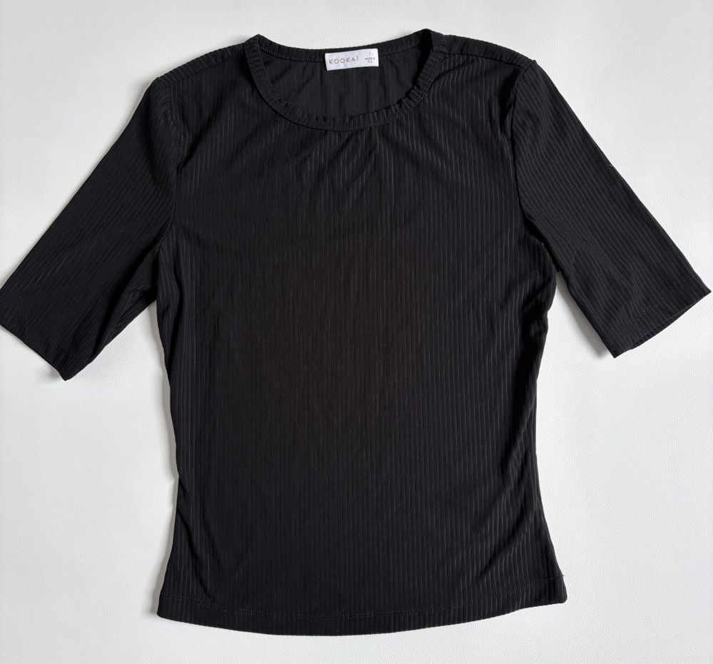 Kookai Ribbed Crew Neck Top - Size 1
