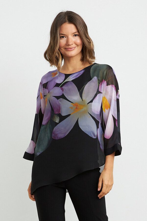 Joseph Ribkoff Sheer Tie Blouse