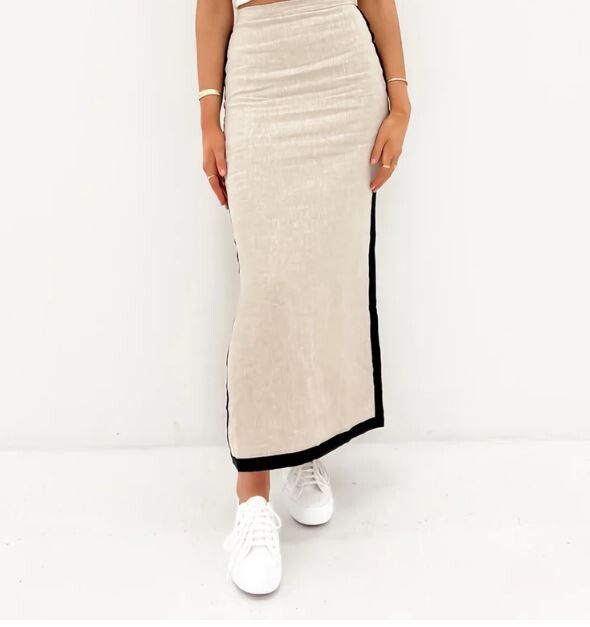 Darcy Midi Skirt Beige