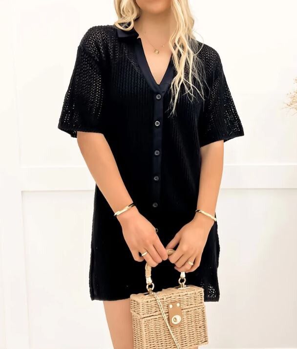 Sadie Shirt Dress Black