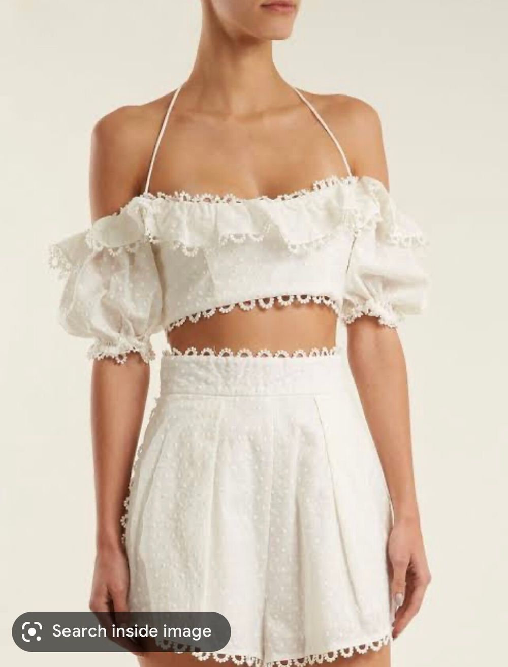 zimmermann melody off shoulder dress white Zimmermann White Off-Shoulder Embroidered Mini Dress