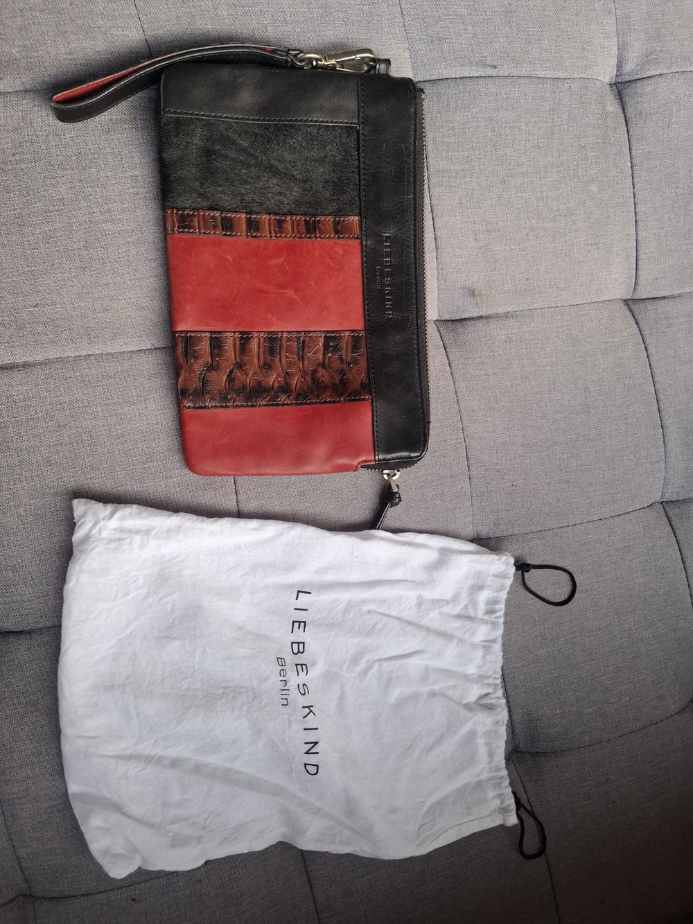 Liebeskind Berlin Black And Red Leather Clutch