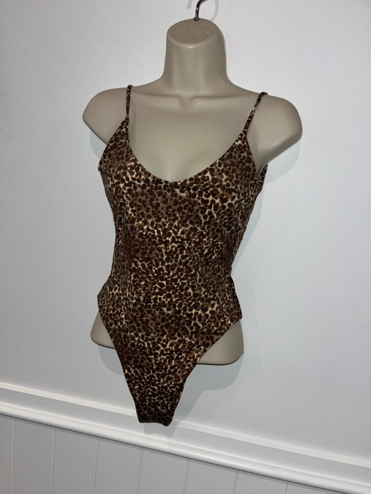 Cotton On Body - Leopard Print Swimsuit Bodysuit Size XS