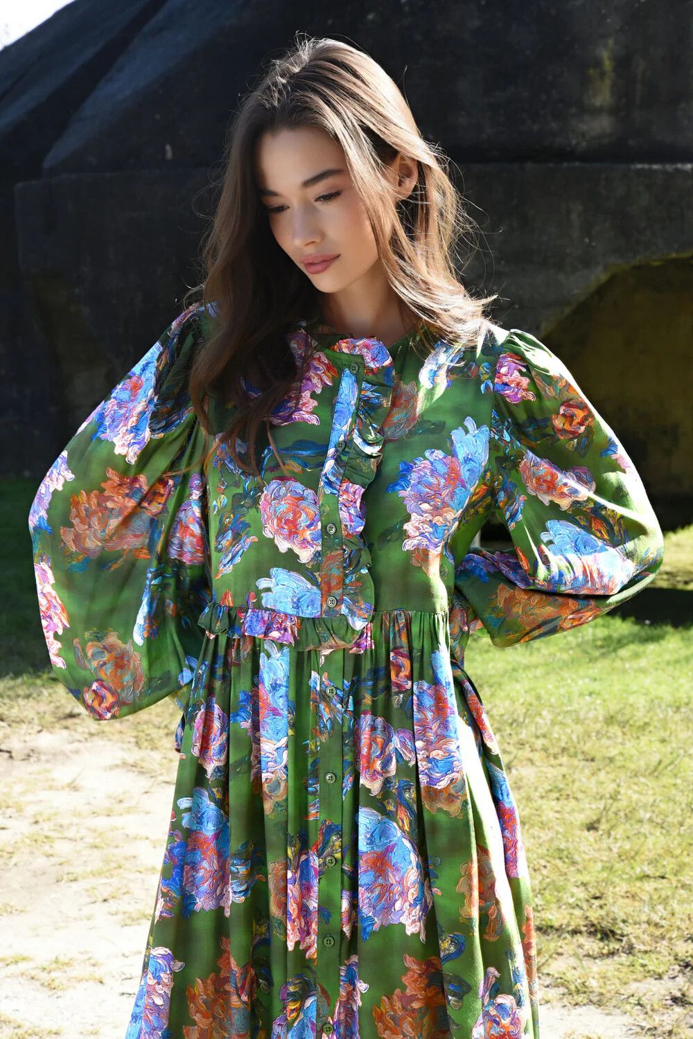 COOP by Trelise Cooper - Size XXL "Floral Flair" Dress - GREEN