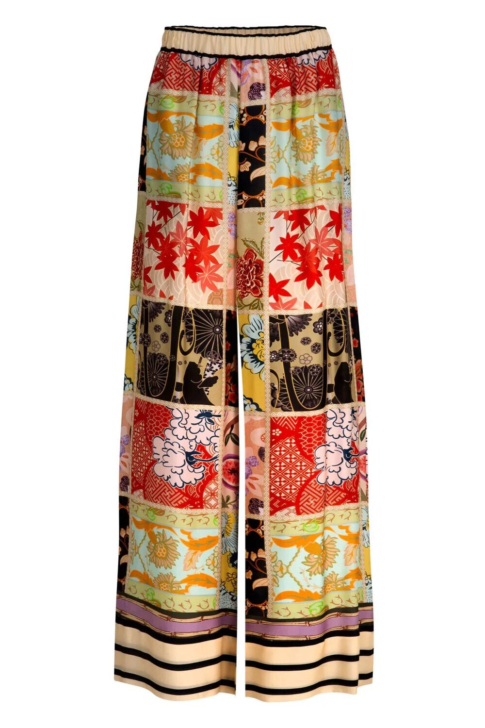 CURATE by Trelise Cooper - Size L/14 - Stretch A Leg Pant - PATCHWORK PRINT