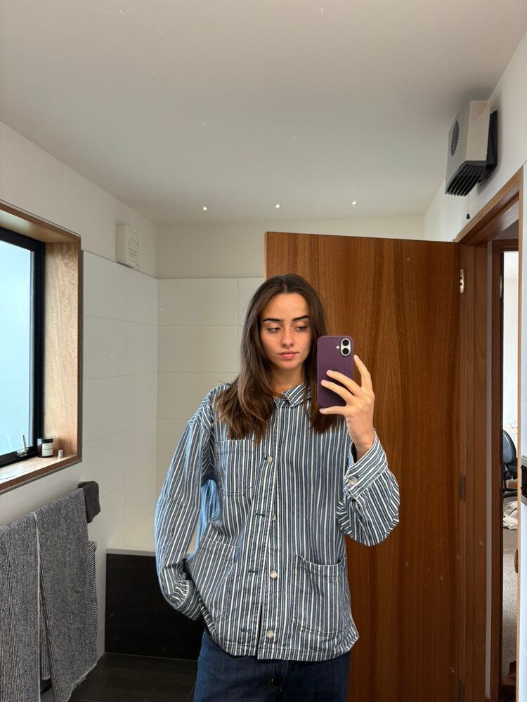 Arket Blue Striped Cotton Jacket - US 8