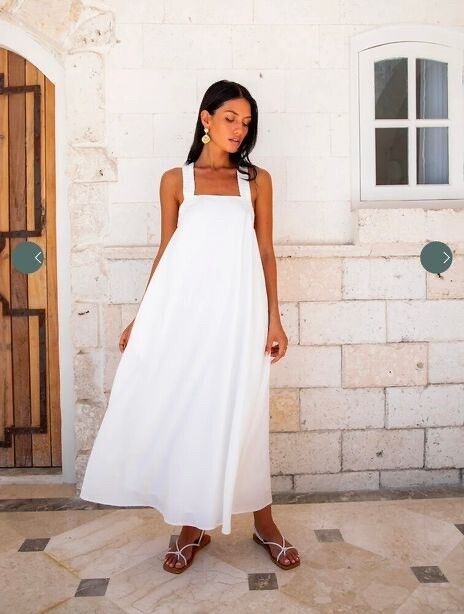 white maxi dress designer Vestido Con Abertura Aria - Blanco Olive And White Infinite Glory White Maxi Dress