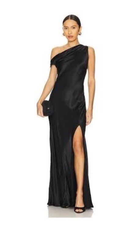 Sol Asymmetrical dress in black by Bec & Bridge