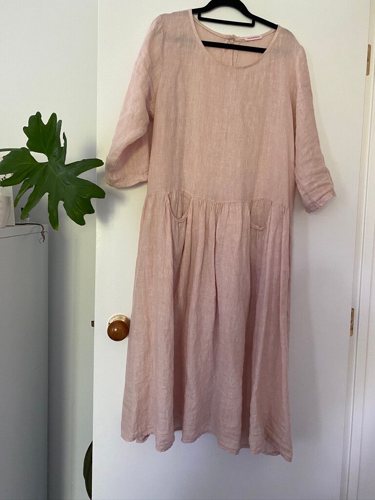 chinese dress ladies Talia Benson Italian Linen Positano Dress