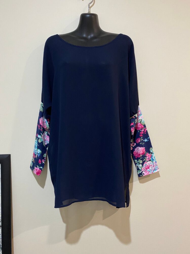 Charlo by Augustine Long Sleeve Tunic – Size 12 | Relaxed Fit, Floral, Chiffon