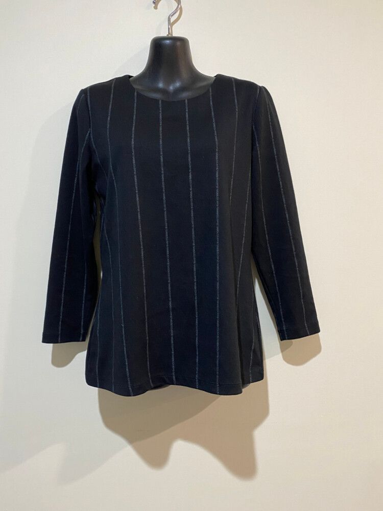 Country Road Black Stripe Long Sleeve Top – Size S
