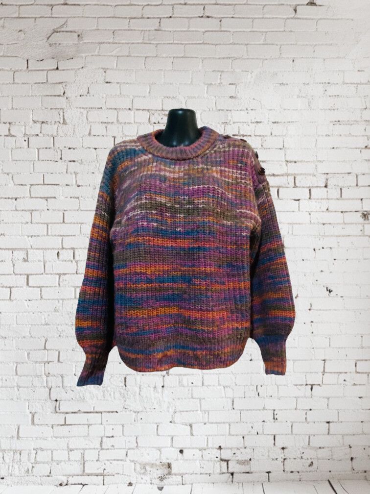 Zest Multicolour Puff Sleeve Wool Blend Jumper – Size XS (Fits M-L)