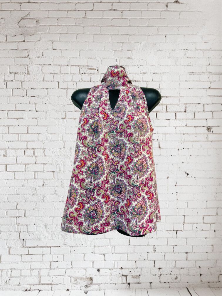 Repertoire halter top size 10 paisley print sleeveless blouse made in NZ