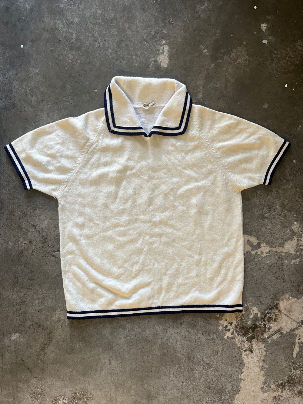 Vintage 70s West Germany Dralon collared knit top.