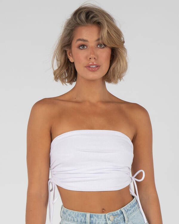 Ava Ever Size 12 / M Django Tube Top Off White Removable Strap Summer Crop