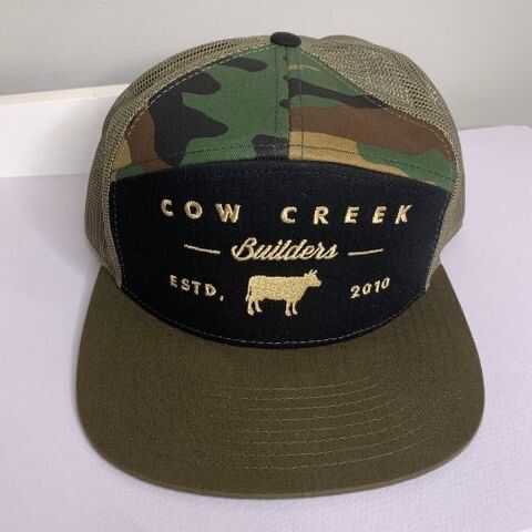 Camo 7 Panel Trucker Hat Snapback Richardson 168 Cow Creek Builders Camouflage