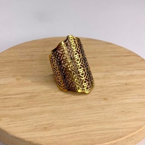 Kopen Australia Gypsy Lace Cocktail Ring Gold Plated Stainless Steel Size 6.75 / N