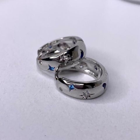 Kopen Australia | XS Huggie Celestial Moon Star Hoop Earrings 925 Silver Plated