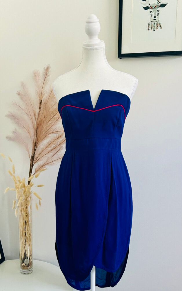 NICOLA FINETTI Purple Strapless Hi Lo Dress Size 12