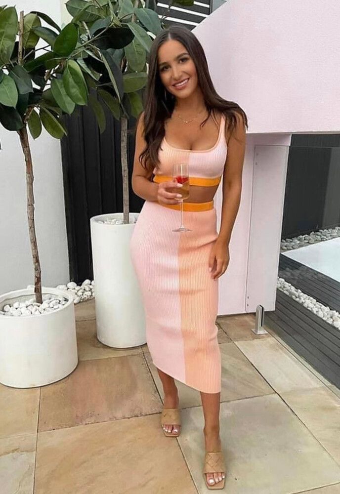 Alice In The Eve Set Crop Top & Midi Skirt.