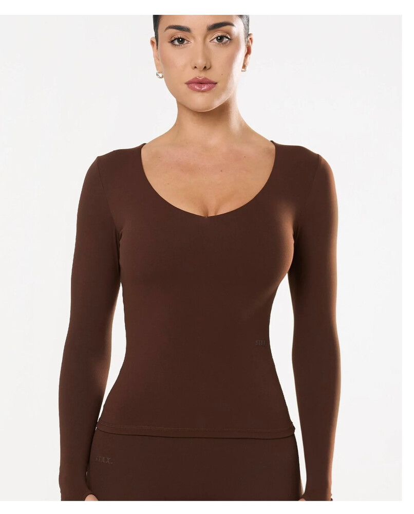 V Cut Long Sleeve NANDEX™ - Chocolate