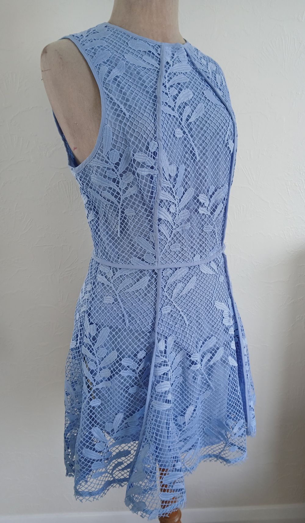 lace dress midi length Petal Sleeveless Floral Eyelet Lace Midi Dress White SMALL main image 1