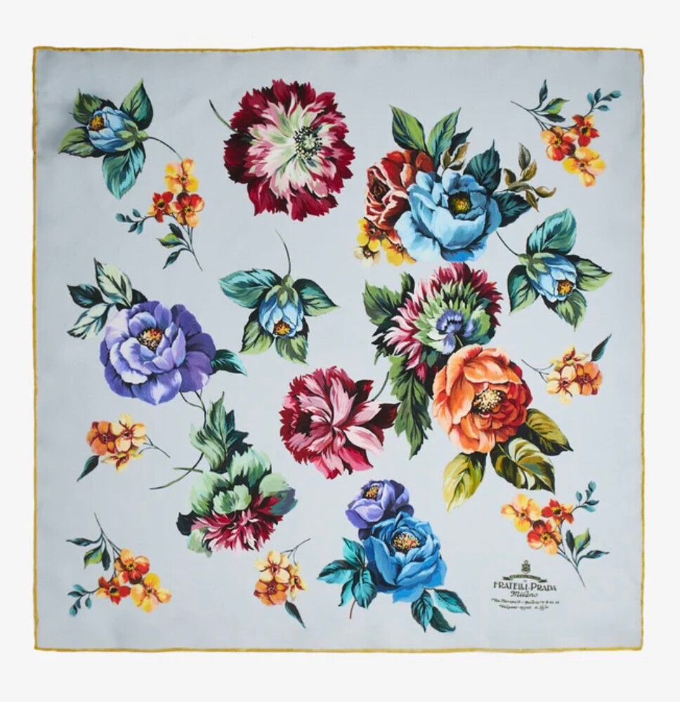 Prada Fratelli Floral Silk Scarf 55cm x 55cms