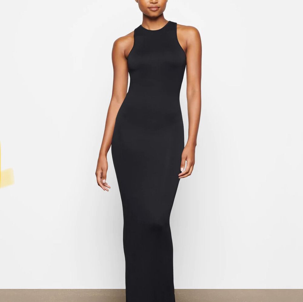 SKIMS - Skims Full Soft Lounge Open Racerback Dress on Designer Wardrobe SKIMS - Skims Full Soft Lounge Open Racerback Dress on Designer Wardrobe