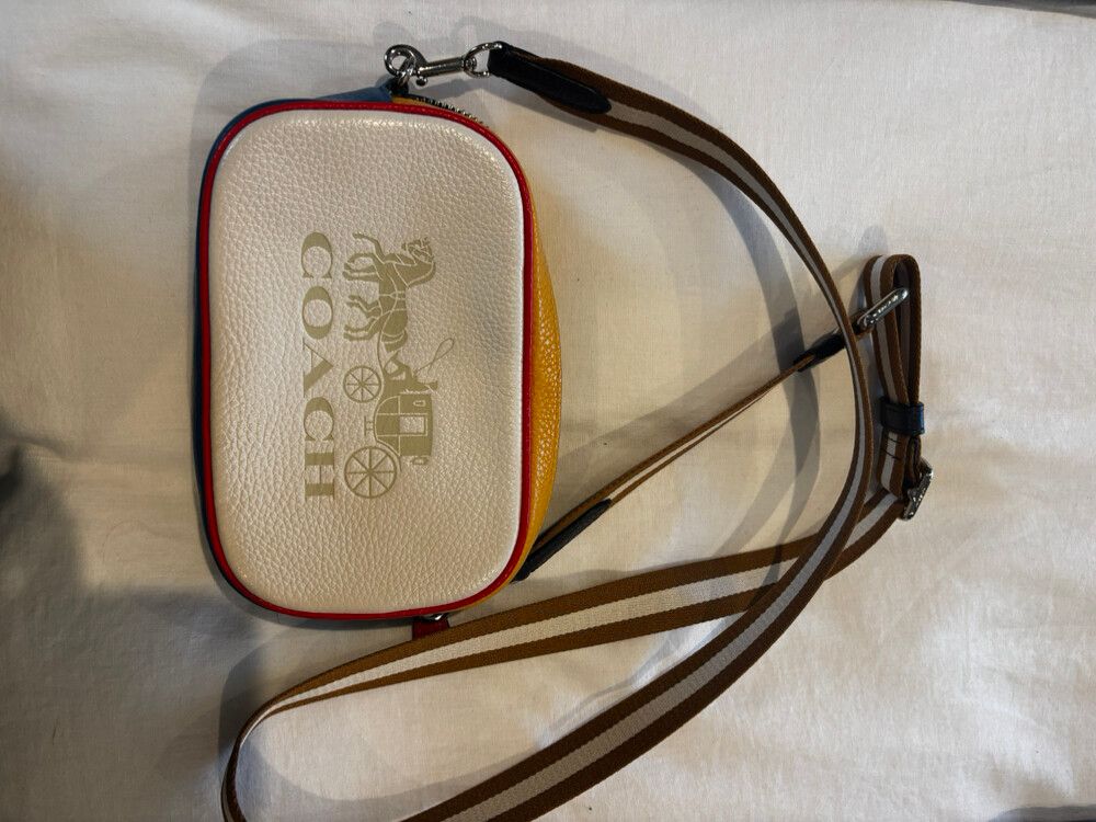 Coach White and Yellow Crossbody Bag