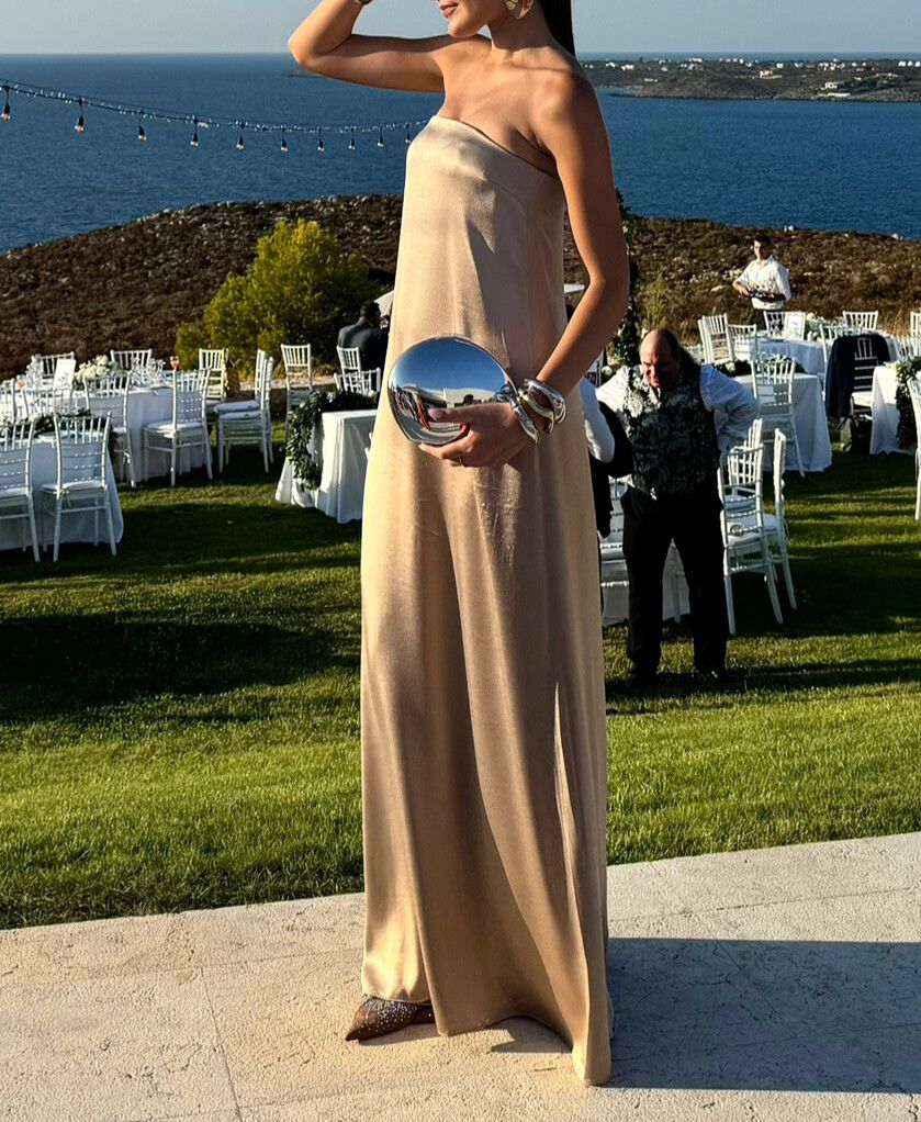 Shona Joy - Shona Joy La Lune Strapless Column Maxi Dress - Gold on  Designer Wardrobe