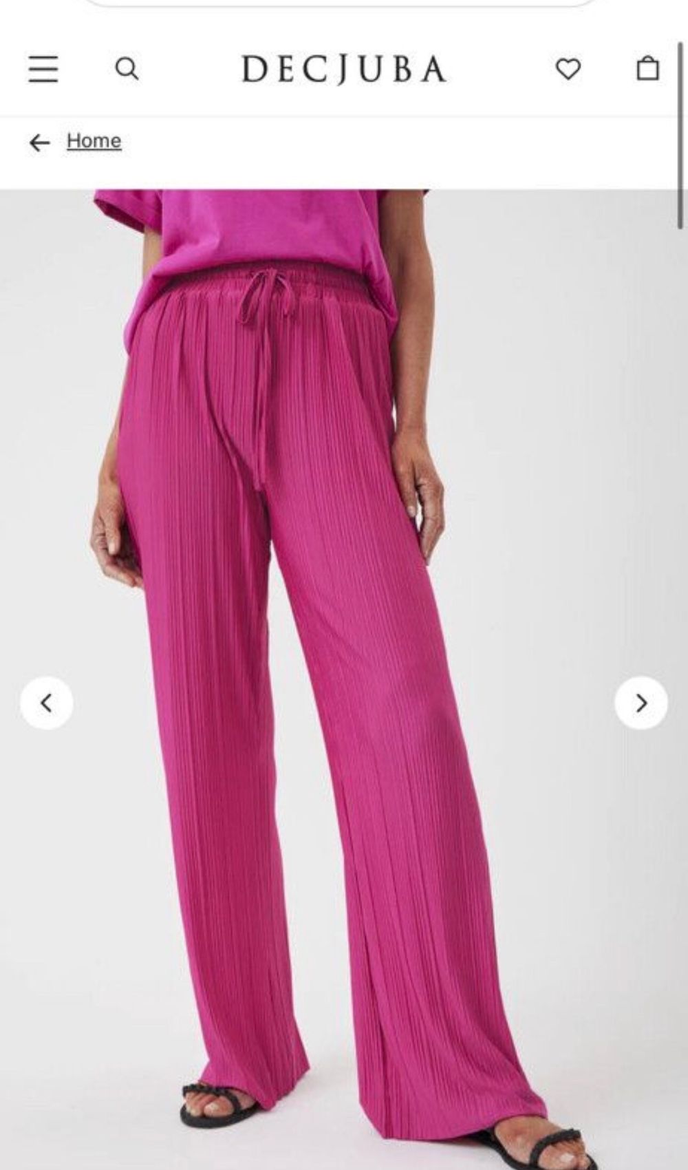 Decjuba Stacey Plisse Wide Leg Pants