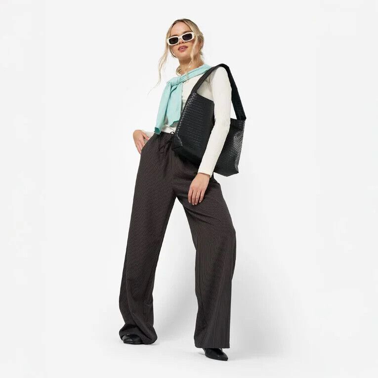 H&H Grey Pinstripe Wide Leg Pants