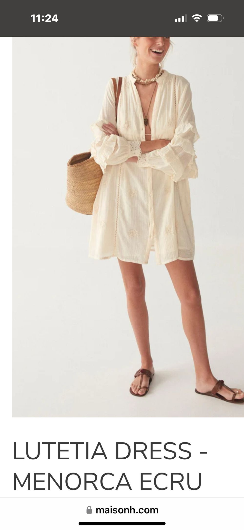 完売品 MAISON HOTEL Lutetia Dress - Menorca Lutetia Dress - Menorca Ecru – Maison Hotel