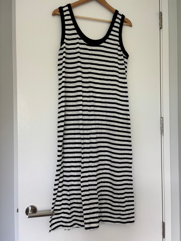 Country Road 2 summer dresses size large one Black one navy/ cream striped